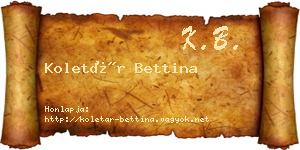 Koletár Bettina névjegykártya