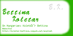 bettina koletar business card